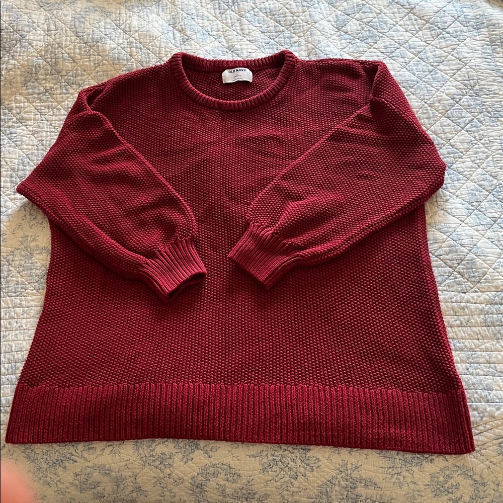 Old Navy Women's Red Cotton Sweater XL Tunic Length